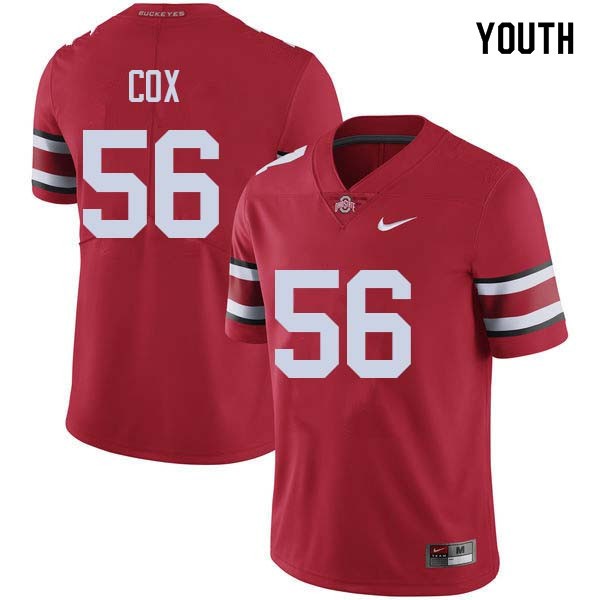 Ohio State Buckeyes #56 Aaron Cox Youth Stitched Jersey Red